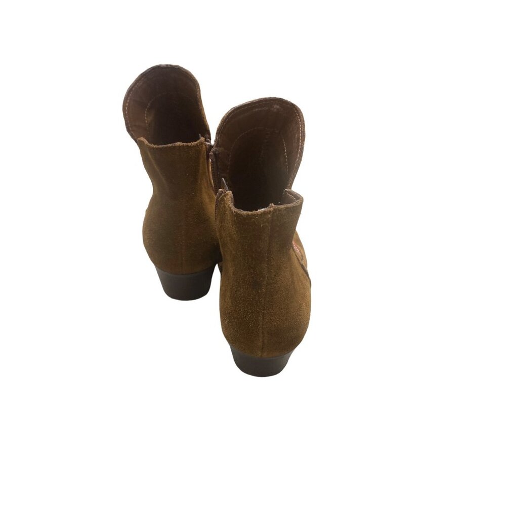 Women’s Carlos VIVIEN brown leather suede bootie size 7.5M SKU 1151 - Picture 3 of 10